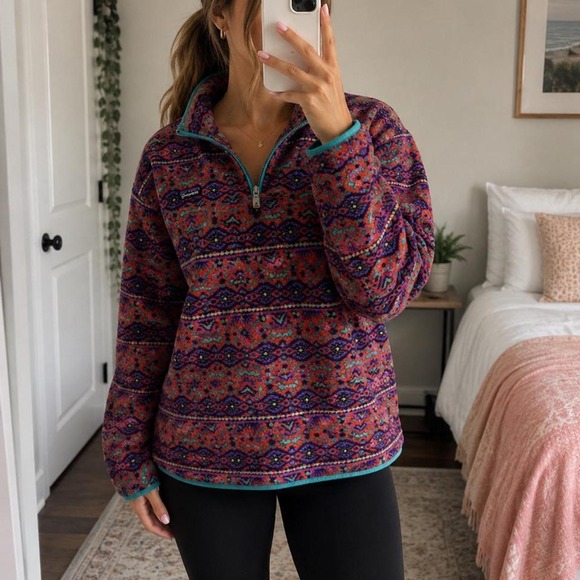 Tops - Southern Marsh colorful Southwestern print fleece pullover 🏔️✨